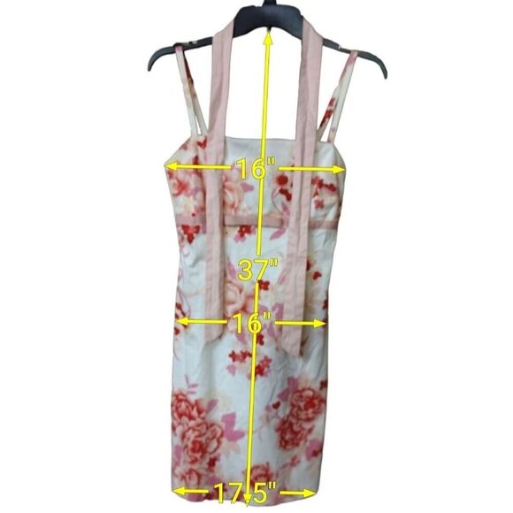 Women's Floral Rose Baby Pink Rose Ribbon Summer Baby Doll Dress Size 3/4! - Picture 12 of 12